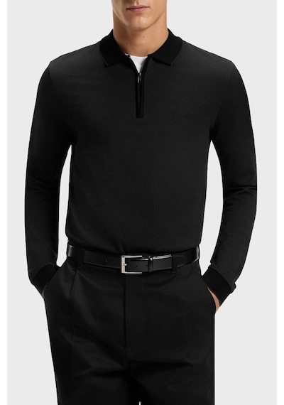 Boss Erkek Polo Yaka Kazak 50549583 001 Siyah Siyah
