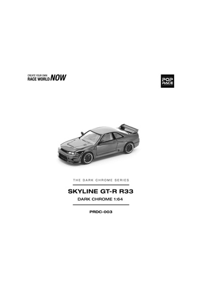 Nissan Skyline Gt-r R33 400r Dark Chrome Edition Prdc003 Diecast 1:64 Model Araba