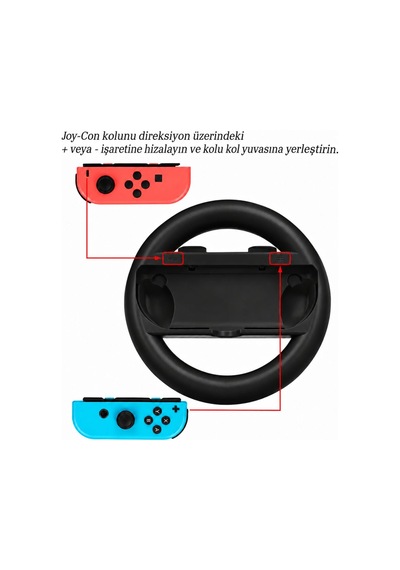 Switch Joy-con Racing Grip Direksiyon Ns Oyun Kontrol Joycon Aksesuarı Siyah 2 Adet