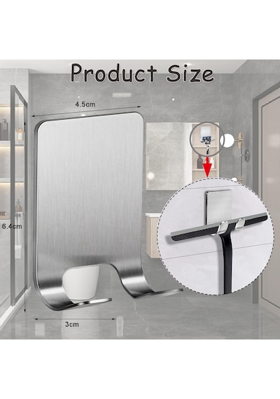 Paslanmaz Çelik Metal Banyo Jilet Ve Traş Bıçağı Tutucu, Kendinden Yapışkanlı, Çift Askılı, Delme Gerektirmez, Su Geçirmez, Nemli Ortama Dayanıklı, Fayans, Mermer, Cam, Ahşap Uyumlu