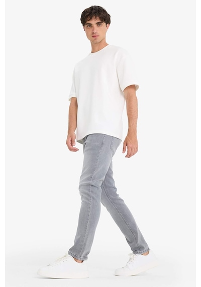 Defacto Pedro Slim Fit Dar Kalıp Normal Bel Dar Paça Jean Pantolon D0027ax25aunm55 Gri