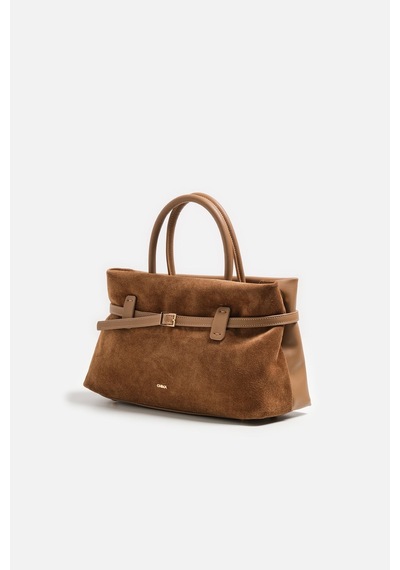 K&s Çapraz Askılı Süet Çanta Camel