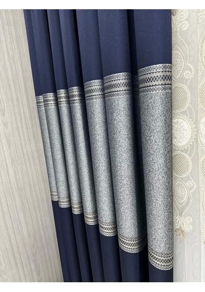 Nivemeshome Manavgat Lacivert Ft632113 V-507 1/3 Sık Pileli Fon Perde Apm Lacivert