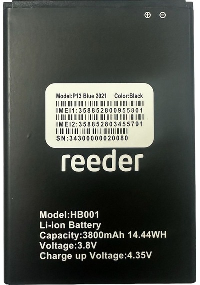 Reeder P13 Blue 2021 2022 Batarya Pil 3800 Mah