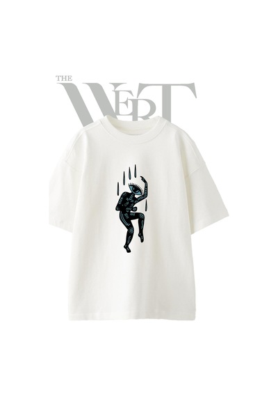 Thewert Shaman Eye Tasarım Baskılı Ünisex Beyaz Oversize T-shirt