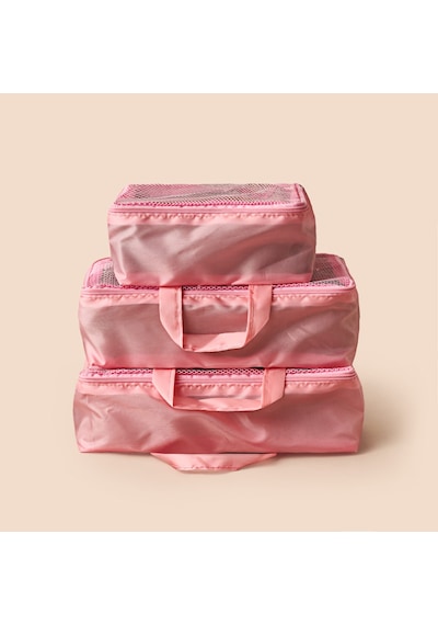 Living 3'lü Valiz İçi Organizer Set - Pembe