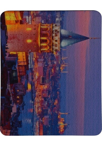 Galata Kulesi Manzara Desenli Kaymaz Taban Optik Bilgisayar Notebook Mouse Pad Maus Ped 17,5x21,5cm