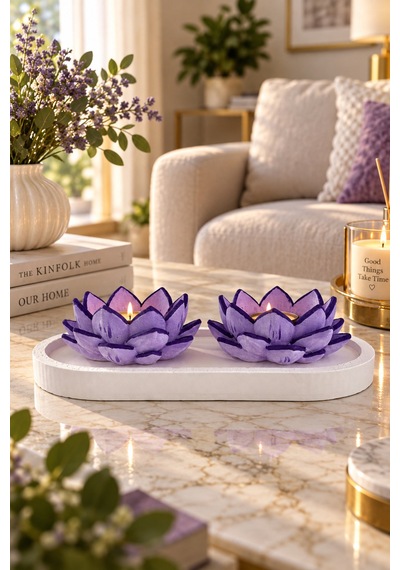 Lotus Harmonisi 2limumluk Tabaklı Set Mor