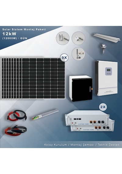 Matech 12 KW Solar Paket Sistem 12000W/gün
