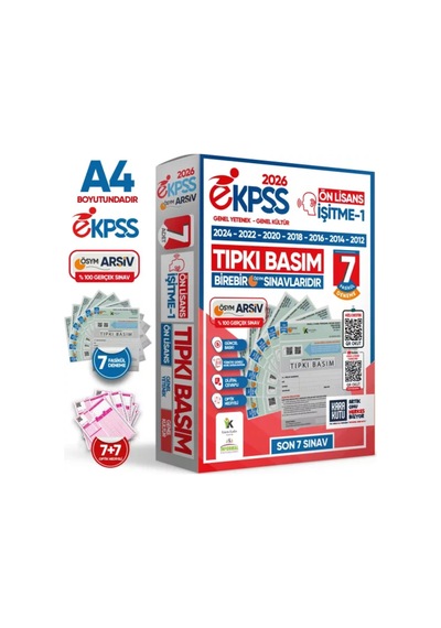 2026 Ekpss Ön Lisans İşitme-1 ÖSYM Çıkmış Soru Tıpkı Basım Soru Kitapçıkları 7li Tg Deneme Paketi