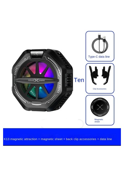 K13 Magsafe Destekli Güçlü Telefon Soğutucu Radyatör Kablolu Rgb