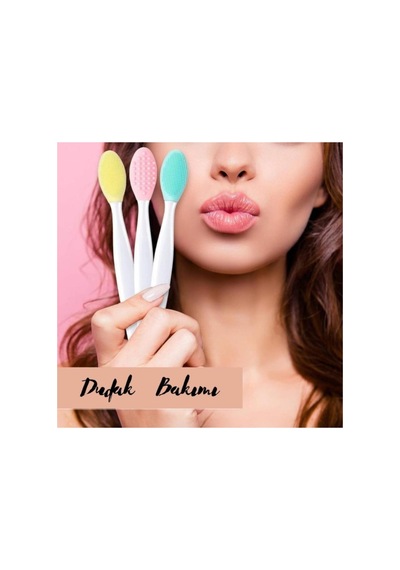 Beyaz Dudak Fırçası Peeling Etkili Gözenek Siyah Nokta Temizleyici Fırça 2 Adet