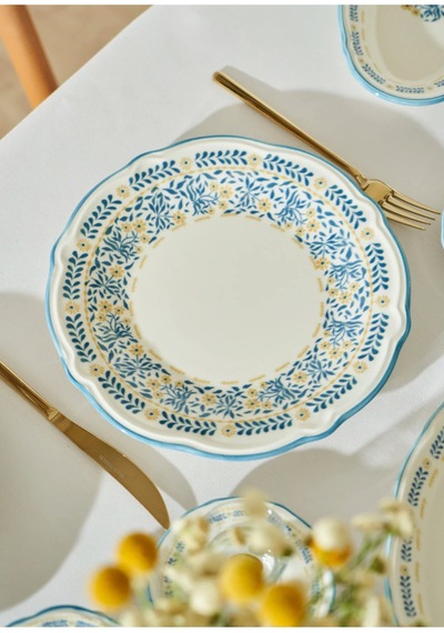 Bella Maison Liana Stoneware 26 Parça 6 Kişilik Kahvaltı Takımı Mavi Mavi