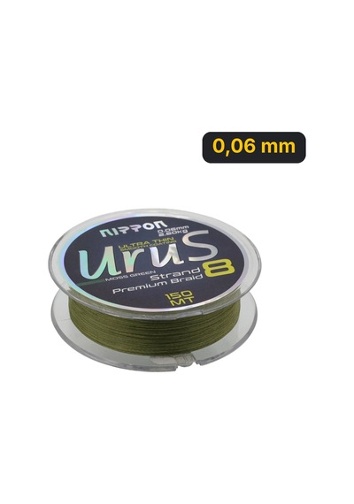 Nippon Urus 8x Braid 150 Mt Moss Green İp Misina 0,06 Mm