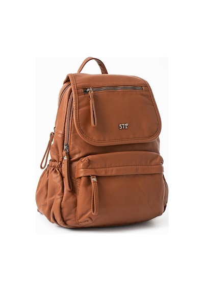 571 Collections Yıkanmış Deri Sırt Çantası Taba Model: 571-14-11m