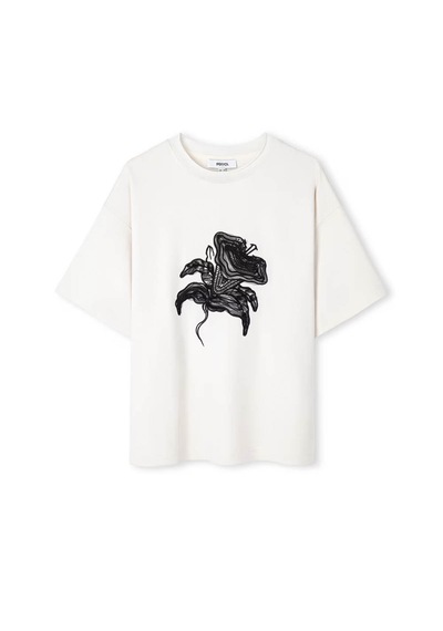 İpekyol Tül Ve Nakış Aplikeli Ekru Kadın T-shirt Iw6260070170
