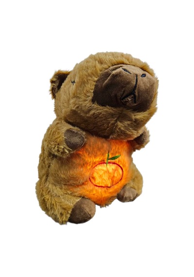Nefes Alan Capybara 1 Adet Peluş Uyku Arkadaşı Melodili Kapibara 25 Cm. Kahverengi