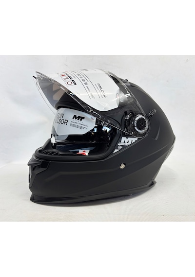 Mt Braker Sv Pure A1Şefaf Vizörlü İç Güneş Vizörlü Kask Mat Siyah