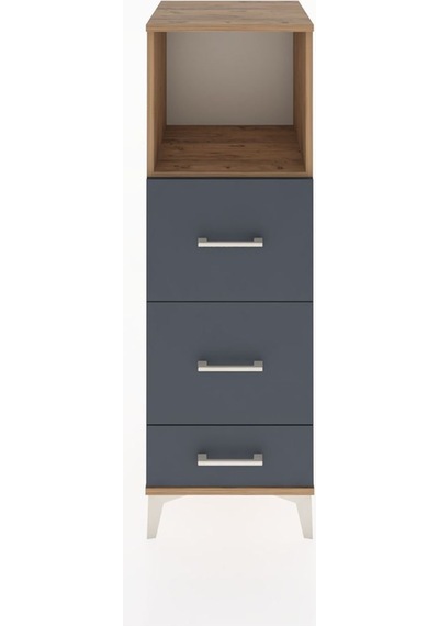 Hyperion Dolap Tek Raflı 3 Çekmeceli 44x44x134 Çam-antrasit Atlas Çam