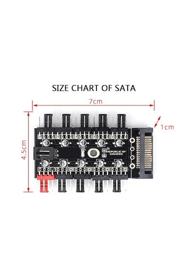 4988 10 Port Fan Power Sata Güç Switch Pwm Çoklayıcı