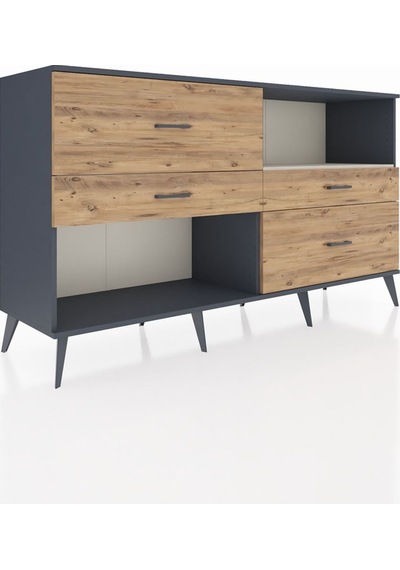 Hyperion Konsol Tek Raflı 4 Çekmeceli 176x44x99 Antrasit-aytaşı/ Antrasit-aytaşı/çam Hyperion Konsol Tek Raflı 4 Çekmeceli 176x44x99 Antrasit-aytaşı/ Antrasit-aytaşı/çam