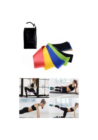 5 Farklı Seviyeli Çantalı Pilates Direnç Bandı Seti Diğer