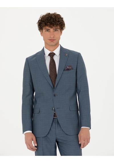 Pierre Cardin %100 Yün Koyu Mavi Ekstra Slim Fit Takım Elbise 50273544-vr032