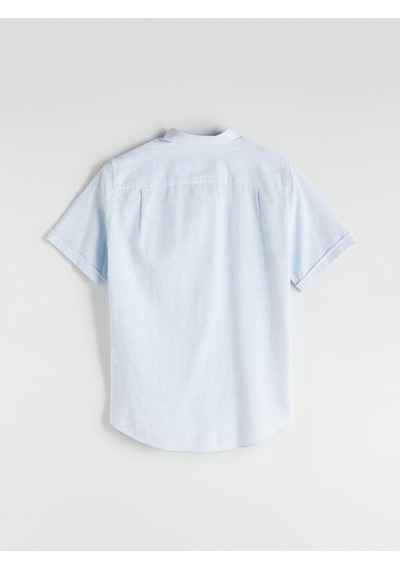Lcwaıkıkı Classic Mavi Regular Fit Kısa Kollu Armürlü Erkek Dokulu Gömlek