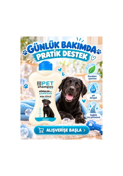 Köpek Şampuanı Normal 400 Ml Hassas Ciltlere Uygun Günlük Köpek Bakım Şampuanı