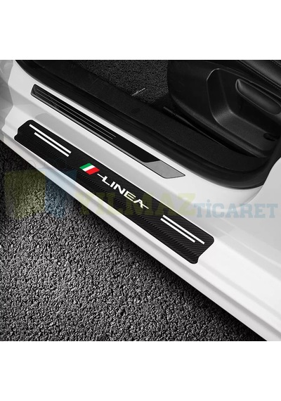 Fiat Linea Karbon Kapı Eşiği Koruma Oto Sticker Etiket 4 Parça