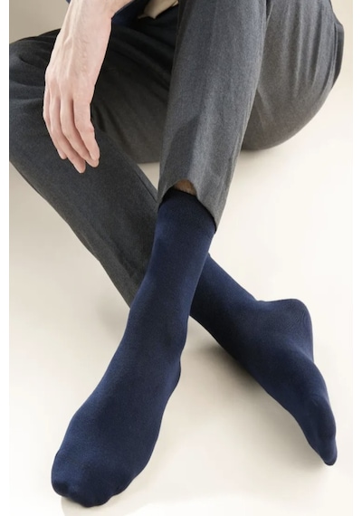 Ozzy Socks 6 Çift Yumuşak Dokulu Erkek Lacivet Bambu Dikişsiz Soket Çorap Seti Lacivert