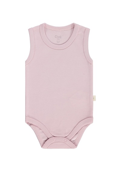 Civil Baby Organik 5 Li Sıfır Kol Çıtçıtlı Badi - Pembe