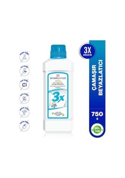 Biobellinda 3x Ultra Konsantre Çamaşır Beyazlatıcı 750 G X 2 Adet