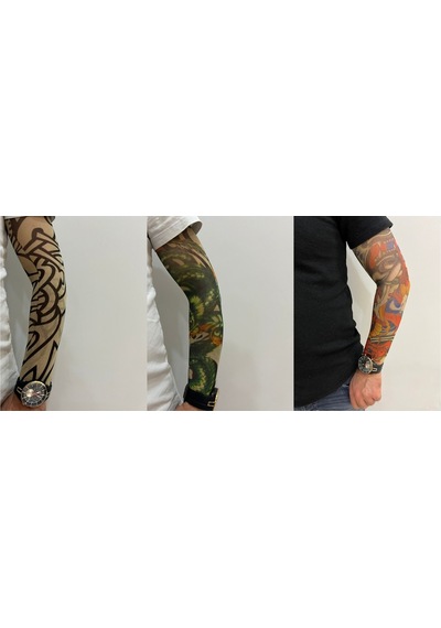 Giyilebilir Dövme 3 Çift 6 Adet Kol Çorap Dövmesi Sleeve Tattoo Set5