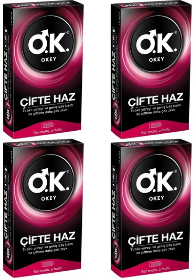 Okey Çifte Haz Prezervatif 10'lu x 4