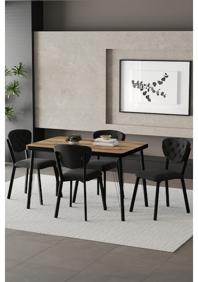 Akumarin Mutfak Yemek Masası Takımı- 4 Kişilik Mutfak Masa Sandalye Takımı- Mutfak Masası Takımı Siyah Beyaz Mermer Krem Akumarin Mutfak Yemek Masası Takımı- 4 Kişilik Mutfak Masa Sandalye Takımı- Mutfak Masası Takımı Siyah Beyaz Mermer Krem