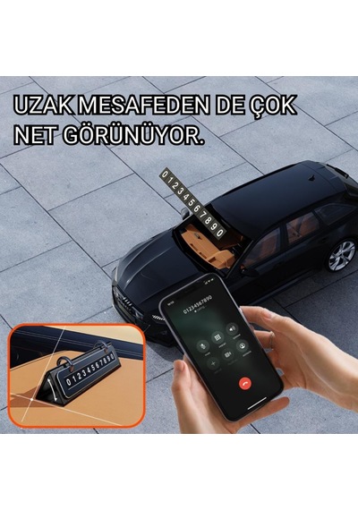 Coofbe Premıum Gizlenebilir Araç Park Telefon Numaratörü Geçici Park Numaratör Plakalık Araç Geçici Park İçin Telefon Numaratörü 1 Adet
