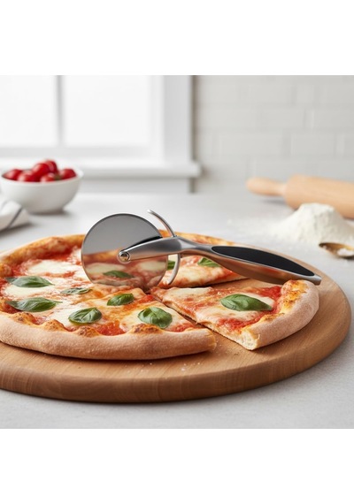 Ayrex Deconox Paslanmaz Çelik Pizza Dilimleyici Ve Kesici - Ergonomik Saplı Profesyonel Hamur Kesme Bıçağı - Parma Diğer