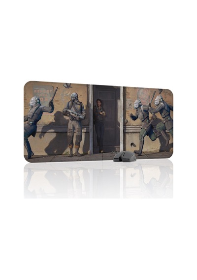 Half Life Kaymaz Dikişli Kauçuk Oyuncu Mousepad V4 - 90x40 Xxl Gaming Mouse Pad Fare Altlığı