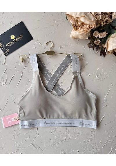 Koza -love Cocoon- Yazılı Push-up Arkası Çapraz Lastikli Esnek Sp Bej