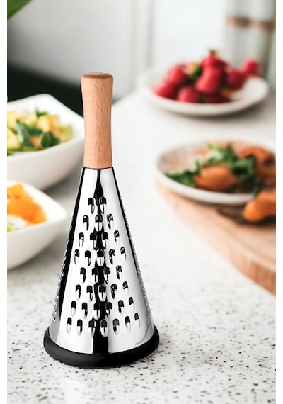 Ahşap Tutuculu 3 Taraflı Paslanmaz Çelik Lüks Şef Rendesi Orta Boy, Ahşap Saplı 3 Taraflı Çelik Rende,ahşap Tu Diğer