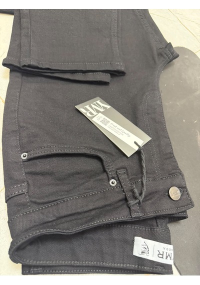 Ymr Moda Siyah Likralı Mom Kadın Kot Pantolon 21542-40/46