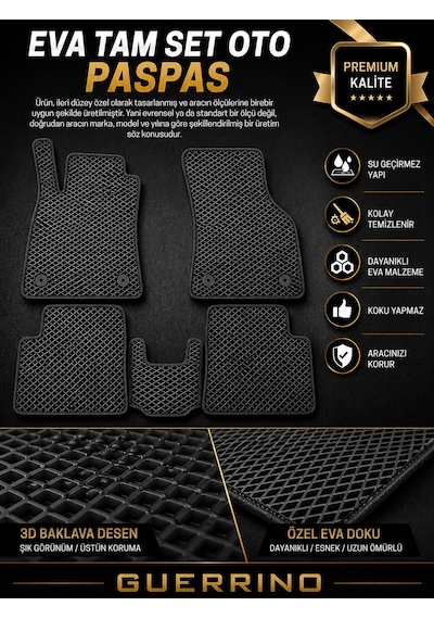Toyota/land Cruiser Prado 2009-2019 İçin Yeni Nesil Eva İç Paspas Seti Metal Topukluk Hariç