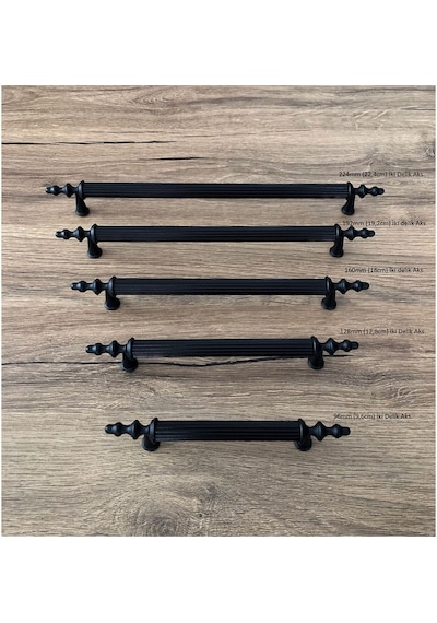 Mat Siyah Mobilya Dolap Mutfak Çekmece Kulpu 64 Mm 6,4 Cm 5 Adet