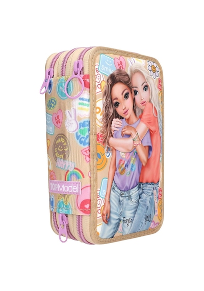 Top Model 3 Katlı İçi Dolu Kalem Çantası Girl Power 413282 Çok Renkli