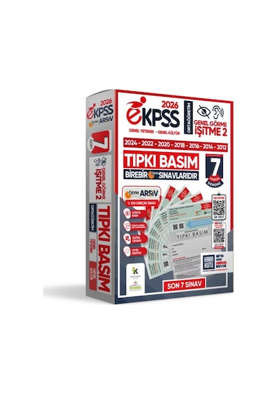 2026 EKPSS Ortaöğretim Genel Görme İşitme-2 ÖSYM Çıkmış Soru Tıpkı Basım 7li Kitapçık Deneme Paketi