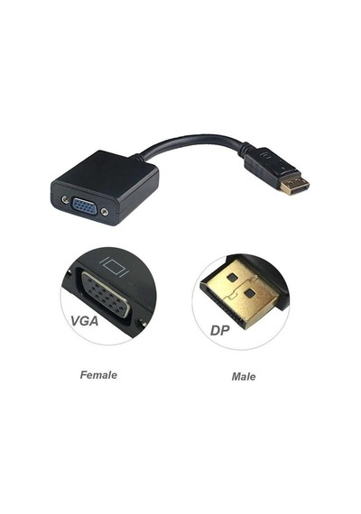 Displayport To Vga Çevirici Adaptör Display Erkek Vga Dişi