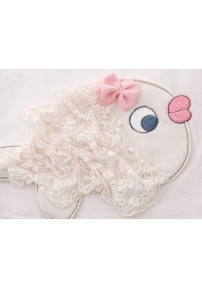 Kardeşler Bebe Balık Detaylı Kız Bebek Takım Dantelli Tütü Etek Ve Saç Bandı Set Beyaz