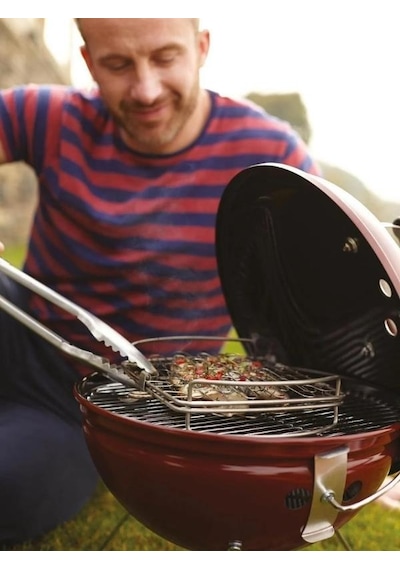 Weber Smokey Joe Premium 37 Cm Crimson Kırmızı Tuck-n-carry Kapak Kilidi Portatif Kettle-124 Siyah