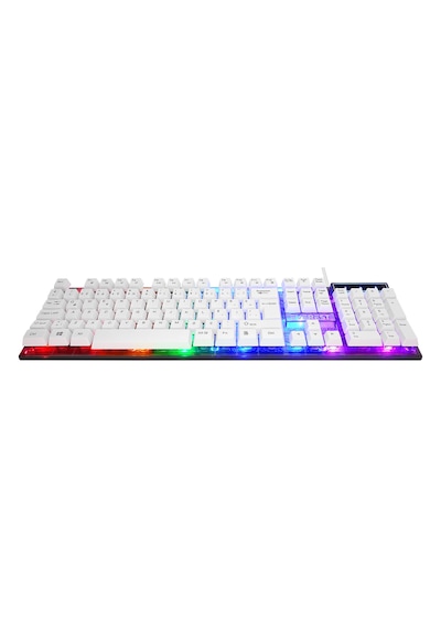Everest Km-198 Luminax Beyaz Gökkuşağı Aydınlatmalı Q Gaming Oyuncu Klavye + Mouse Set Optik